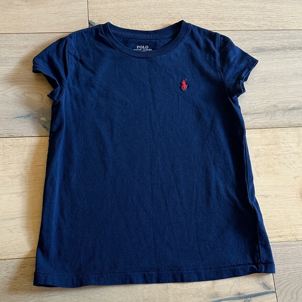 Polo by Ralph Lauren Kids Navy Tee with Red Emblem